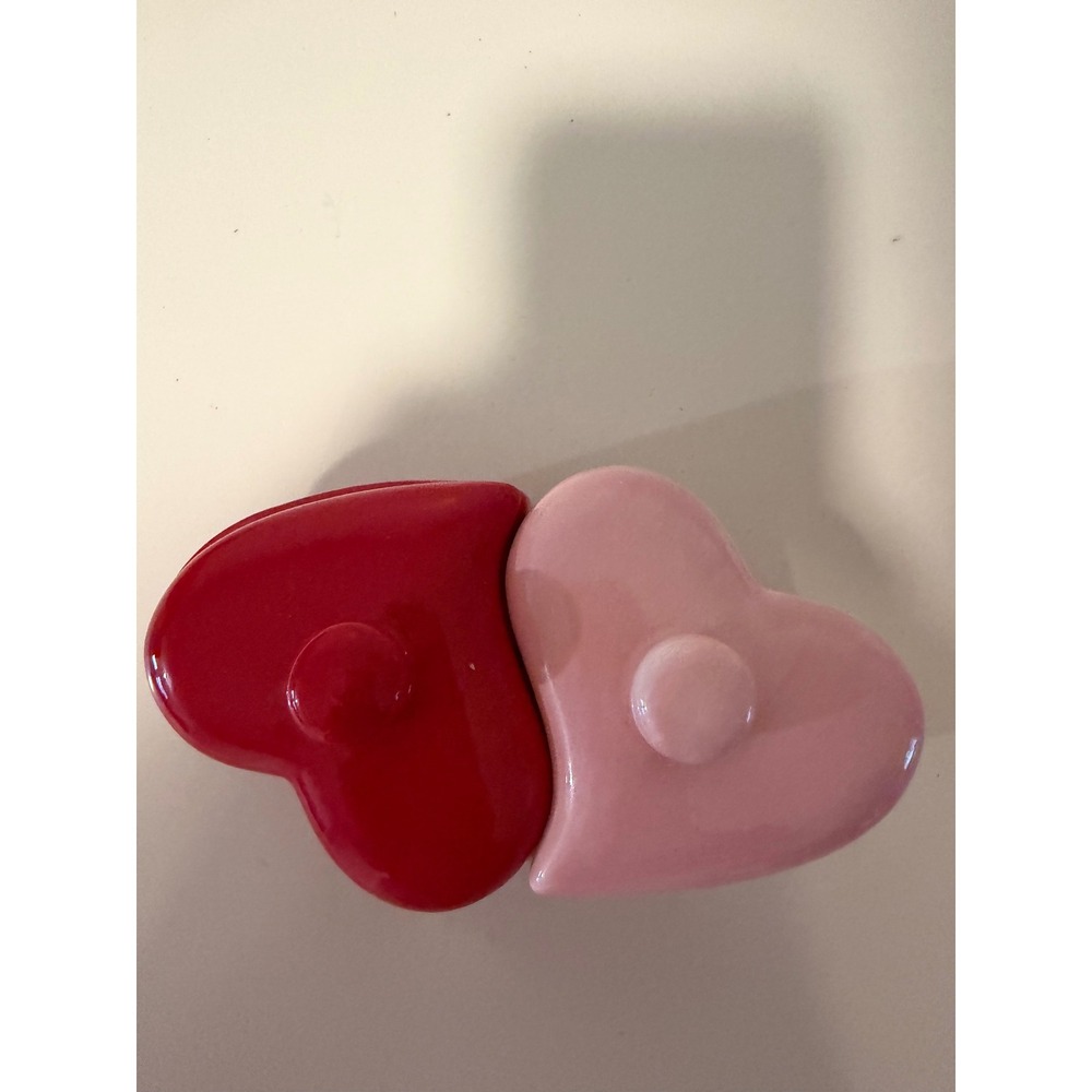 Sheffield‎ Home Ceramic Heart Lidded Ramekin Set Red Pink Valentine Trinket Dish
